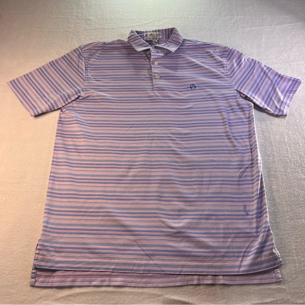 Peter Millar Striped Polo Shirt - Purple and Blue